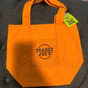 Trader Joe's Halloween mini Orange Canvas Tote Bag
